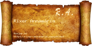 Rixer Annamária névjegykártya